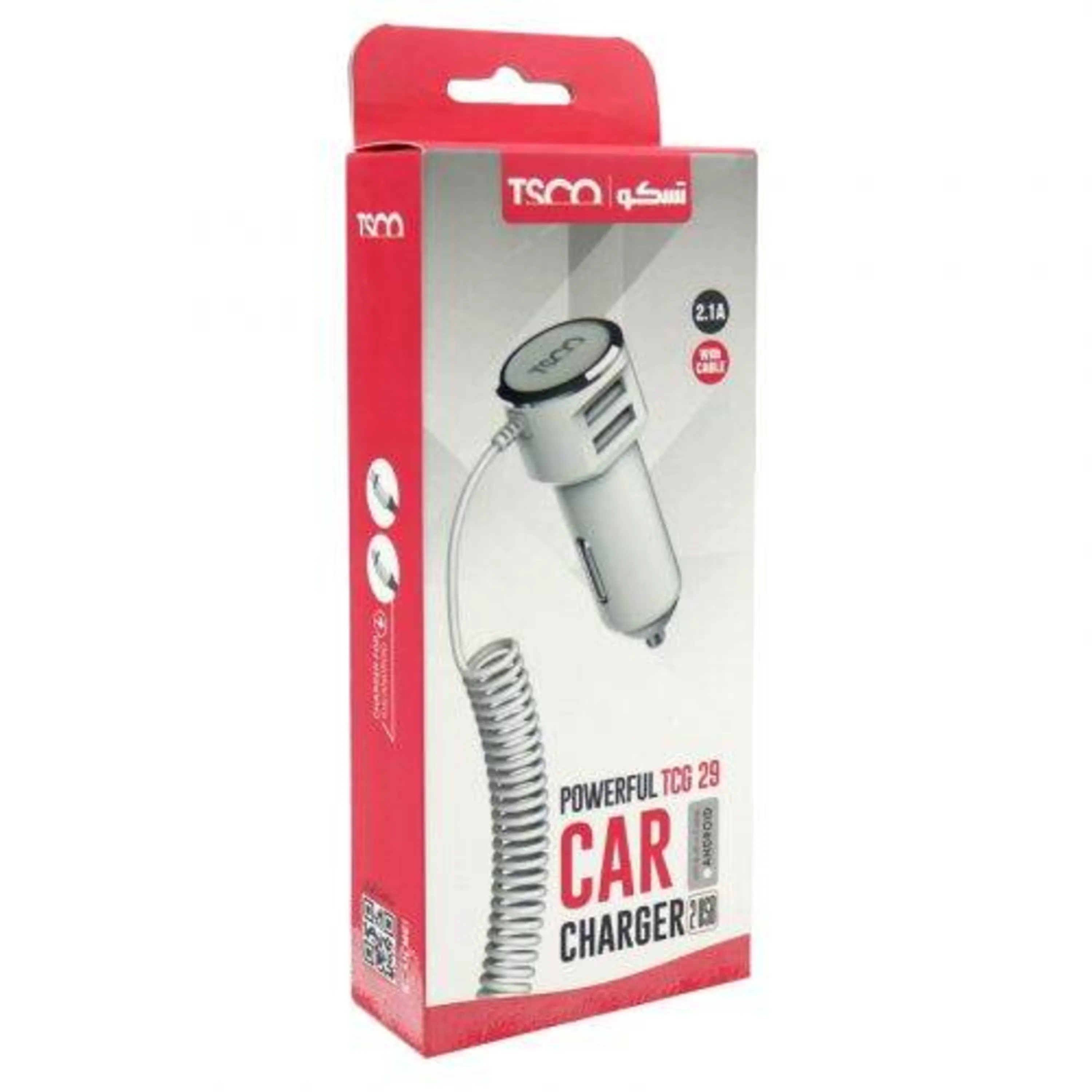 شارژر فندکی سیم وصل میکرو یو اس بی TSCO TCG 29 شارژر فندکی سیم وصل میکرو یو اس بی TSCO TCG 29